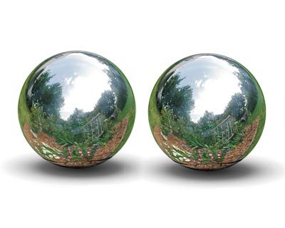 Rome Stainless Steel Gazing Balls Silver 12&quot Dia 2 Pack