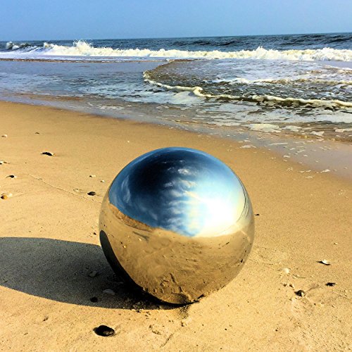 The Crosby Street Stainless Steel Gazing Ball for Garden and Home 13 Â¾ inches in Diameter by Whole House Worlds