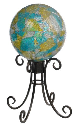 Grasslands Road Mosaic Gazing Ball On Metal Stand, 8-inch,