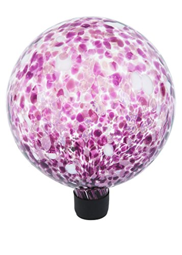 Russco Iii Gd137135 Glass Gazing Ball, 10", Purple Spots