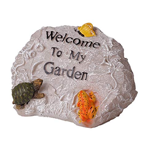 QERNTPEY-Outdoor Garden Ornaments Resin Rockery Welcome Sign Miniature Animal Statue Garden Welcome Sculpture Sign for Home Art Décor Color  C1 Size  As Shown