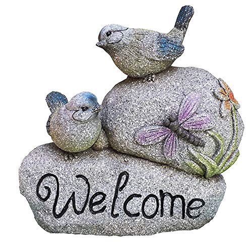 QERNTPEY-Outdoor Garden Ornaments Welcome Sign Garden Bird Statue Small Sculptures Greeting Decorative Miniature Statue for Garden Courtyard Art Décor Color  C1 Size  As Shown