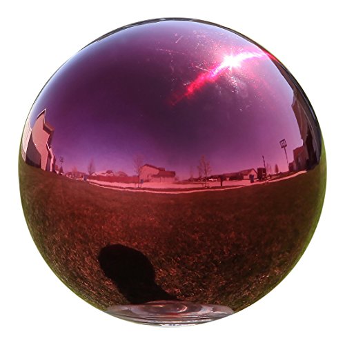 Lilys Home Gazing Globe Mirror Ball In Red Stainless Steel 12 Inch
