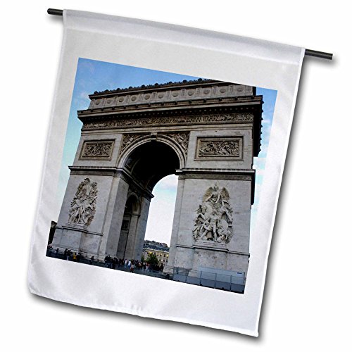3drose Fl_38326_1 A New Day And New Tourists Gaze In Wonder At The Arc In Paris Garden Flag, 12 By 18-inch