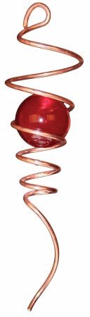 Iron Stop Copper And Red Spiral Tail Gaze Ball  8046