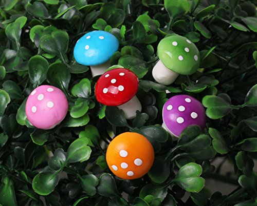 60 Pcs Miniature Fairy Garden Colorful Mushroom