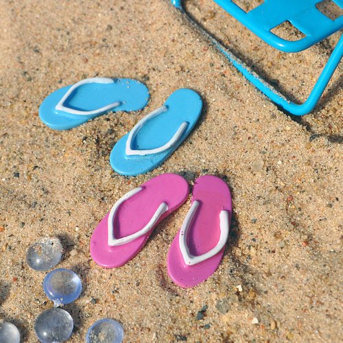 Miniature Fairy Garden Beach Flip Flops, Set Of 2