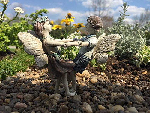Miniature Fairy Garden Limited Edition Boy and Girl Fairies Daincing Isaac and Ivy
