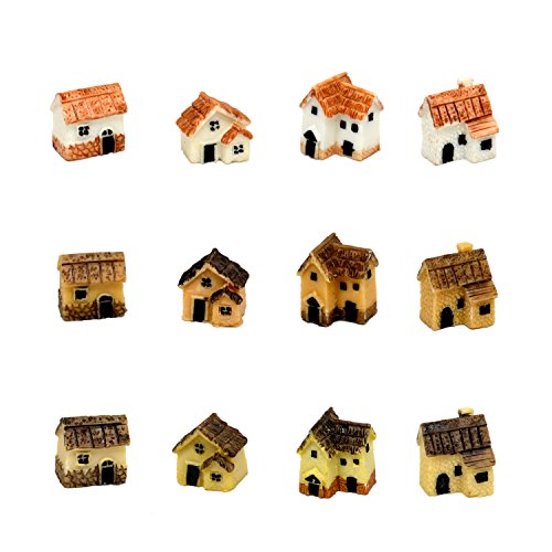 Pixie Glare Fairy Garden Miniature Micro Village Stone Houses 12 pack Multicolor 12 pack