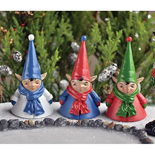 Fiddle Head Fairy Miniature Garden Xmas Elves 325 Tall Set of 3