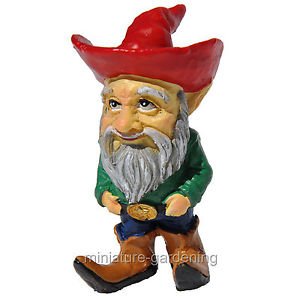 Miniature Fairy Garden Cowboy Gnome