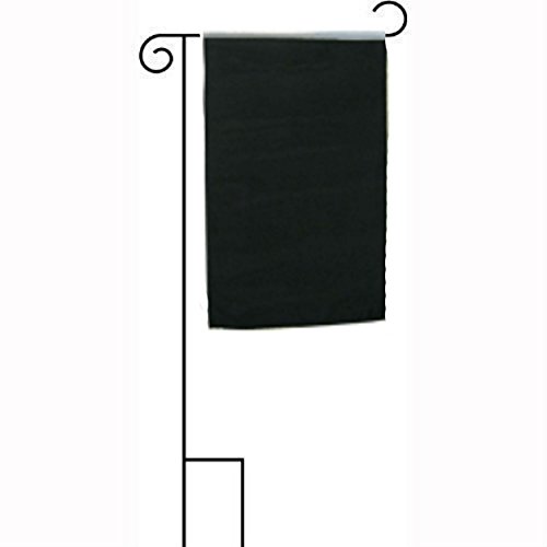 12x18 Solid Black Sleeved Polyester Flag With Garden Stand