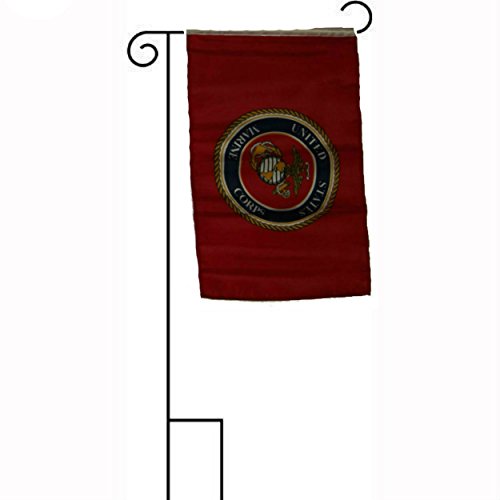 12x18 US USMC Marines Marine Corps Red Sleeved Polyester Flag With Garden Stand