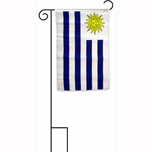 12x18 Uruguay Sleeved Polyester Flag With Garden Stand
