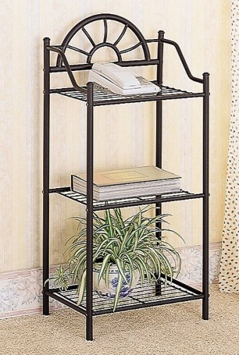 Coaster Garden Plant  Phone Stand Corner Table Black Wrought Iron