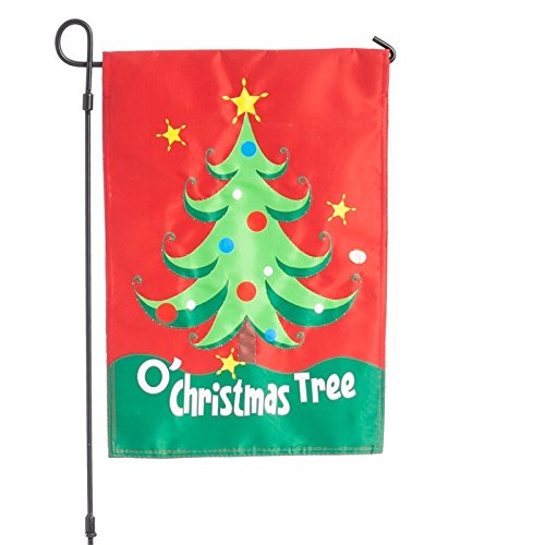 Evergreen O Christmas Tree Evernote Flag with Metal Garden Stand