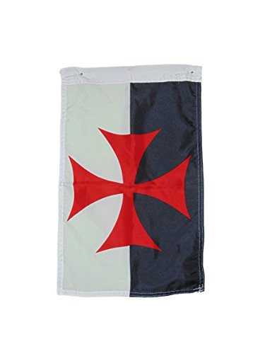 TEMPLAR KNIGHTS BATTLE FLAG POLYESTER 12 X 18 INCHES SLEEVED FOR GARDEN STAND