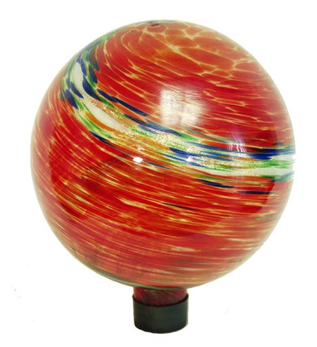 Echo Valley 8155 10-Inch Glow-in-the-Dark Illuminarie Glass Gazing Globe Red Swirl