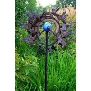 Echo Valley Illuminarie Butterfly Dual Motion Wind Wheel Antique Bronze