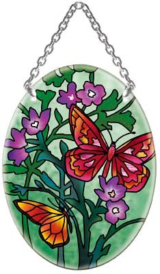 Butterflies and Ferns Stained Glass Suncatcher SO112R