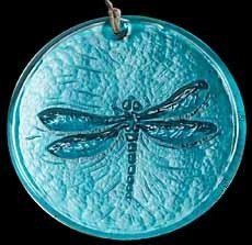 Dragonfly Suncatcher Teal Blue 100 Recycled Glass - Made In Usa