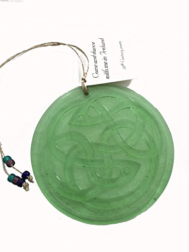 Serpentine Celtic Knot Emerald Suncatcher 100 Recycled Glass - Made In Usa