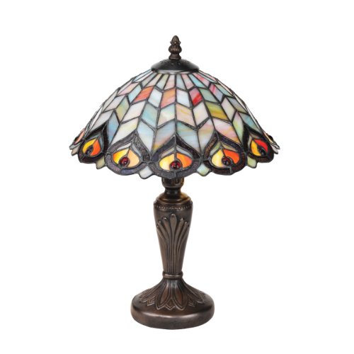 Design Toscano Tiffany-style Peacock Stained Glass Lamp