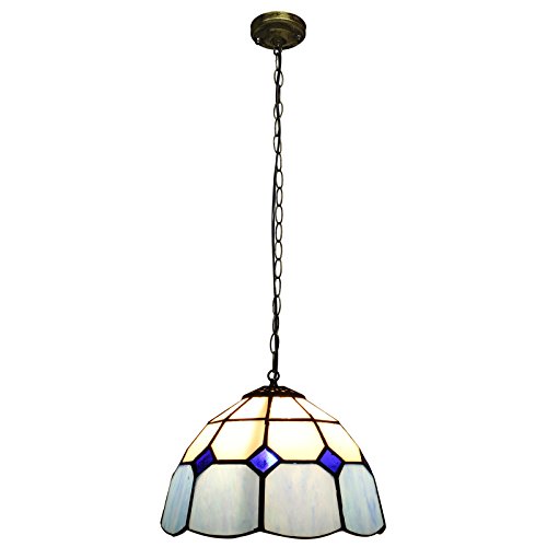 Tiffany Vintage Stained Glass Restaurant Lamps Bedroom Mediterranean-style Warm Light Wrought Iron Light Fixture