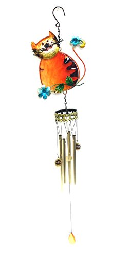Bejeweled DisplayÂ Kitty Cat Shape w Stained Glass Wind Chimes Tubes