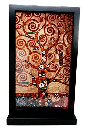 Atlantic Collectibles Gustav Klimt Tree Of Life Stoclet Frieze Stained Glass Art Wall Decor or Flat Surface Display Decor