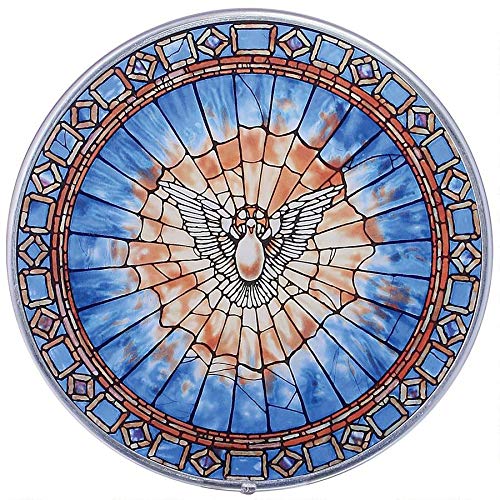 Stained Glass Panel - The Holy Spirit Round Stained Glass Window Hangings - Art Glass Window Treatments
