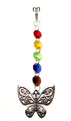 Butterfly Suncatcher Glass Crystals Rainbow Window or Garden Ornament with Window Suction Cup Hanger