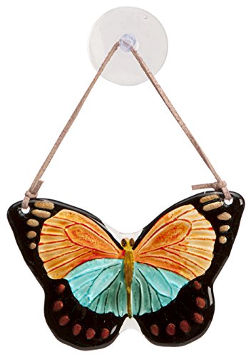 Cr Gibson Eden Hand Painted Glass Butterfly Suncatcher