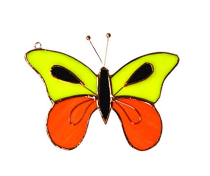 Gift Essentials Stained Glass Suncatcher - Yellow and Orange Butterfly