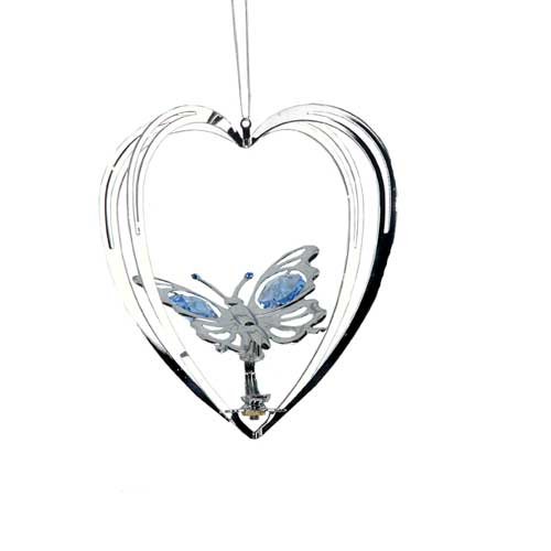 Silver Butterfly Suncatcher Ornament