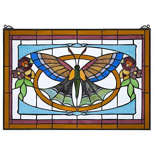 Stained Glass Panel - Butterfly Ballet Stained Glass Window Hangings - Window Treatments