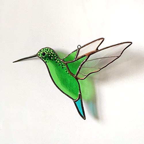 Hummingbird Suncather Tiffany Style Stained Glass Bird Lover Friend mom Father Partner Housewarming Custom Gift Window hangings