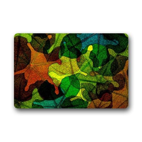 Best Custom Doormat-colorful Stained Glass Leaves Pattern Designstained Glass Custom Non-woven Fabric Topindoors