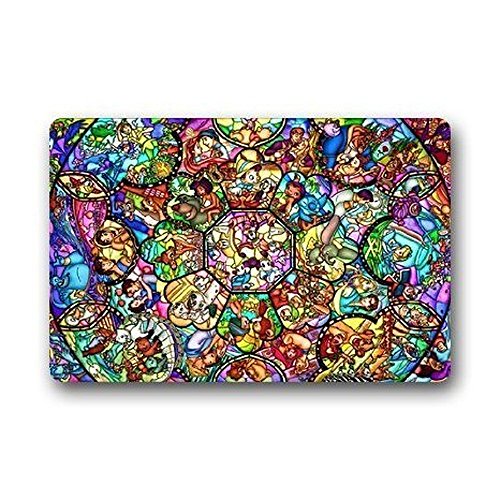 Jimmy House Aladdin Story Stained Glass Pattern Custom Rectangle Entryways Non Slip Indooroutdoor Doormat Floor