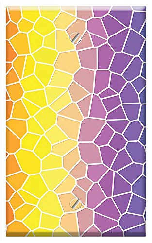 Single-Gang Blank Wall Plate Cover - Mosaic Background Texture Stained Glass Ornament