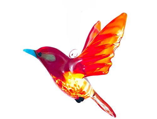 Hanging Glass Red Songbird Suncatcher
