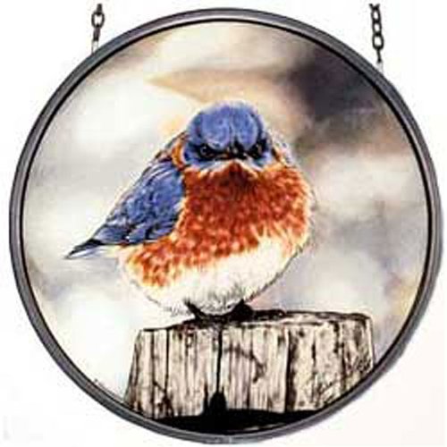 Mi Hummelglassmasters 6-12-inch Mad Bluebird Stained Glass Suncatcher