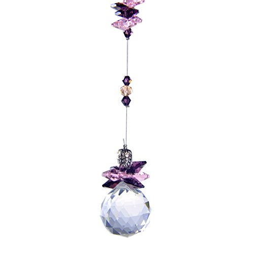 H&ampd 30 Mm Crystal Hanging Suncatcher Ball Prism Home Wedding Decoration Hand Crafts purple