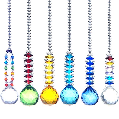 H&ampd 30mm Crystal Ball Chandelier Prism Cascade Hanging Suncatcher Room Decorations 6pcs Set
