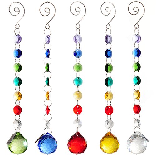 H&ampd 30mm Crystal Ball Prism Rainbow Maker Collection Hanging Suncatcher Wedding Favors set  5pcs