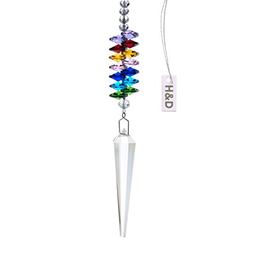 H&ampd Rainbow Octagon Hanging Icicle Pendant Crystal Prism Suncatcher
