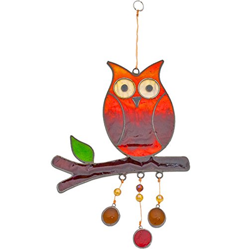 Hanging Owl Suncatcher Resin Garden Decor Ornament