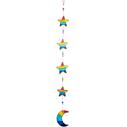 Rainbow Stars Moon Hanging Suncatcher Stars with Moon