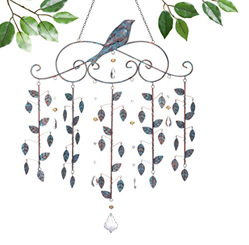 Grasslands Road Hanging Bird With Metal Leaves Suncatcher 2 Pack 27&quotlarge Multicolor