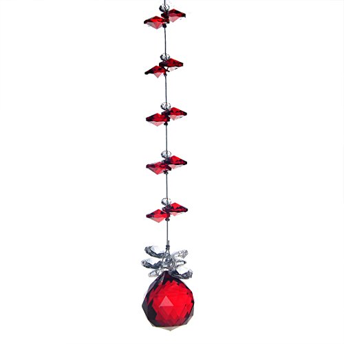 H&ampd Red Crystal Ball Pendant Chandelier Prism Hanging Curtain Parts Suncatcher Ornaments